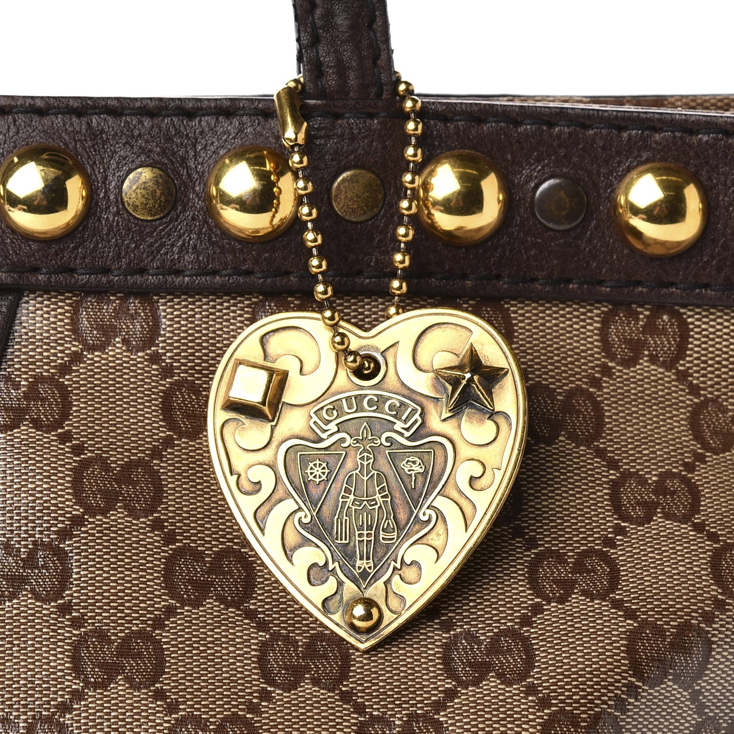 Gucci Crystal Monogram Medium Babouska Shopping Tote Dark Brown 11 of 11