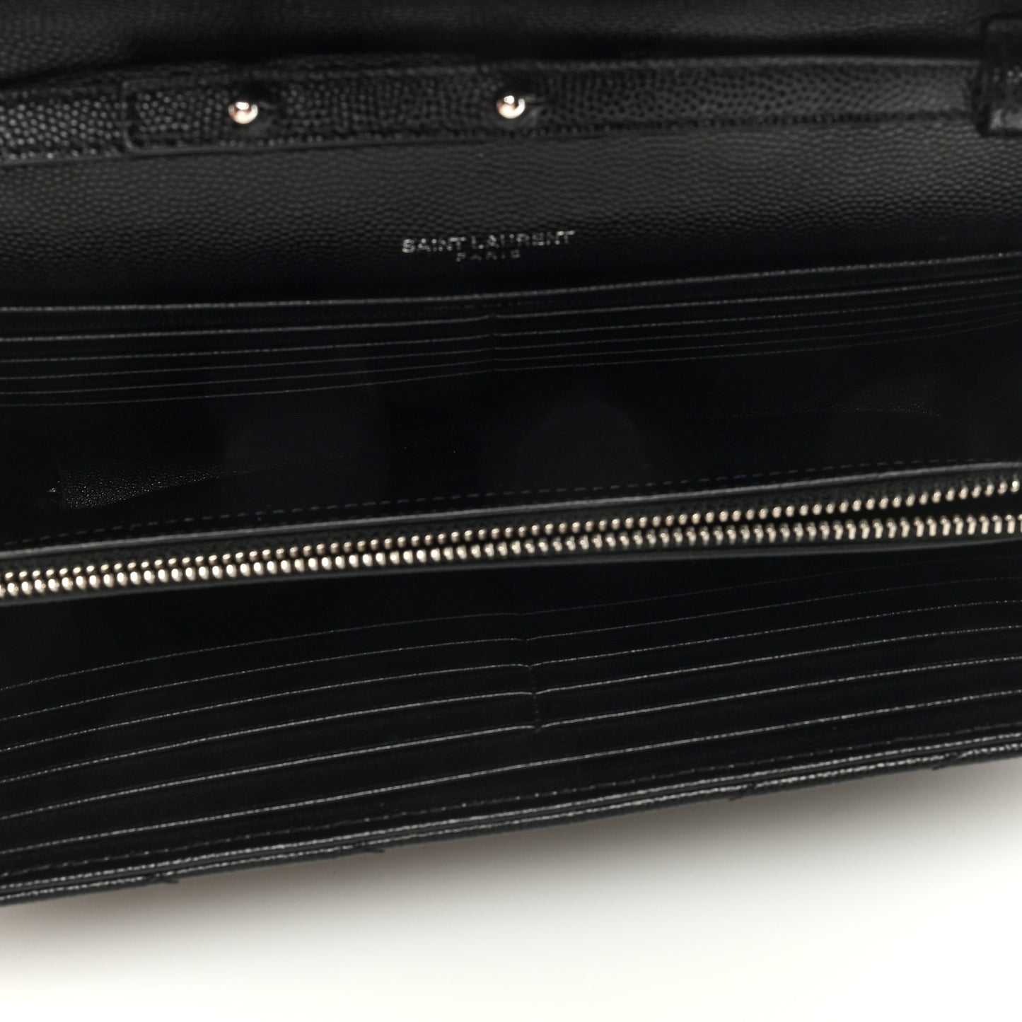 Grain De Poudre Matelasse Chevron Monogram Chain Wallet Black