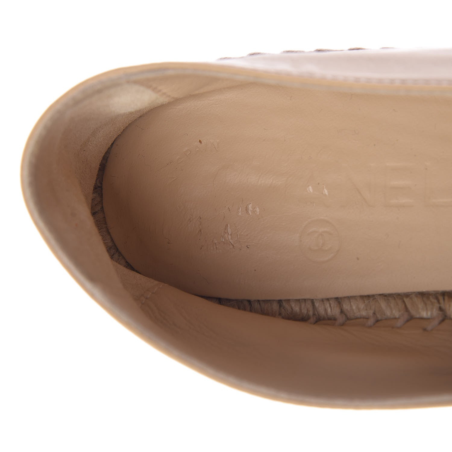 Chanel Lambskin CC Espadrilles 37 Beige Black 10 of 14