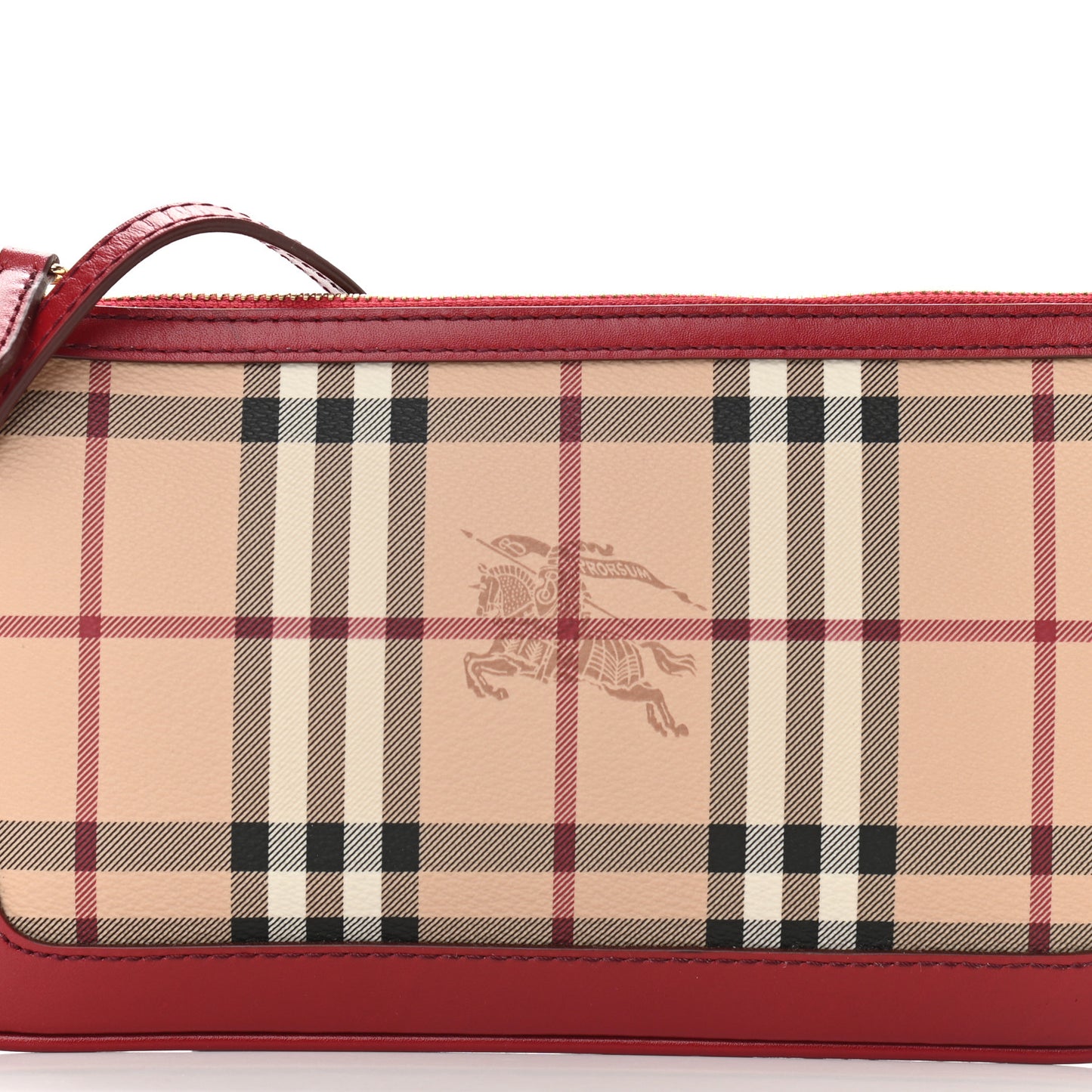 Haymarket Check Small Peyton Crossbody Clutch Bag Military Red