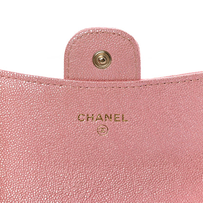 Chanel Iridescent Caviar Quilted Flap Card Holder Rose Pink 6 of 12