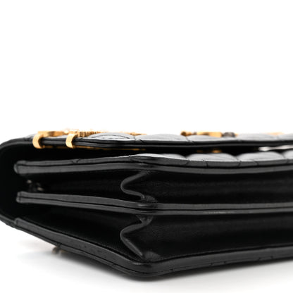 Chanel Lambskin Quilted Coco Clips Mini Wallet On Chain WOC Black 10 of 11