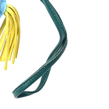 Hermes Milo Lambskin Grigri Rodeo Horse Bag Charm MM Bleu Celeste Lime Malachite 4 of 6