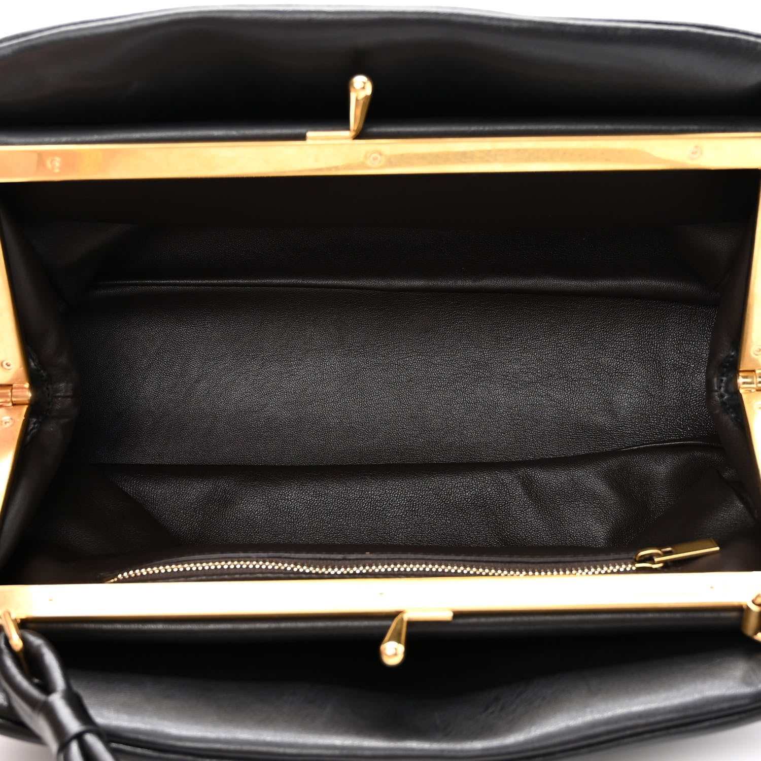 Celine Smooth Calfskin Eyelet Small Top Handle Bag Black 5 of 10