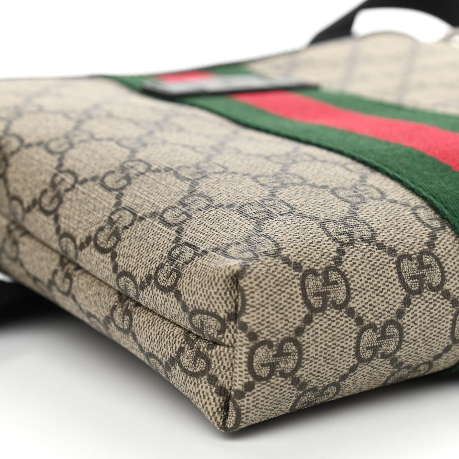 Gucci GG Supreme Monogram Web Messenger Bag Black 8 of 9