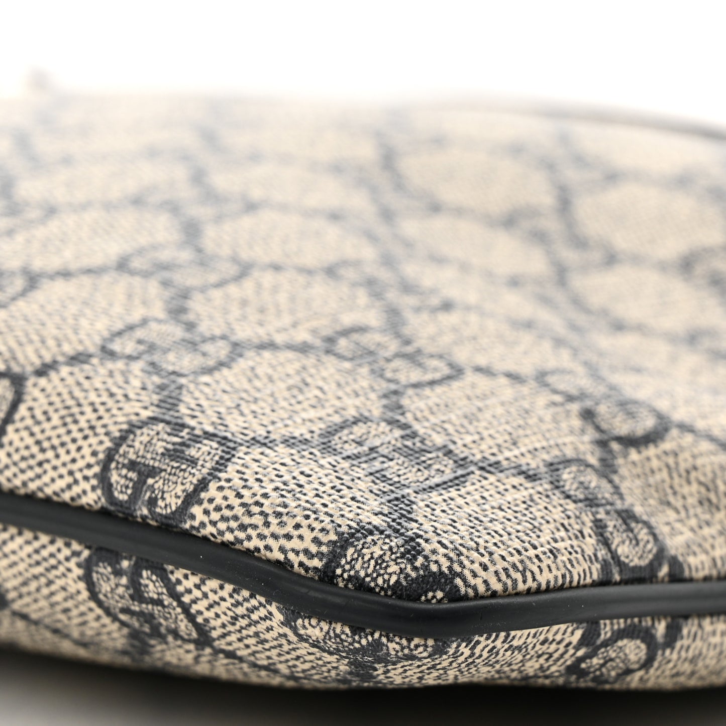 GG Supreme Monogram Small Flat Side Zip Messenger Bag Beige Blue