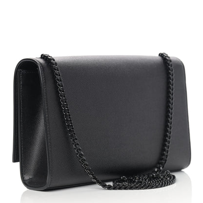 Saint Laurent Grain De Poudre Medium Classic Monogram Kate Satchel Black 3 of 10