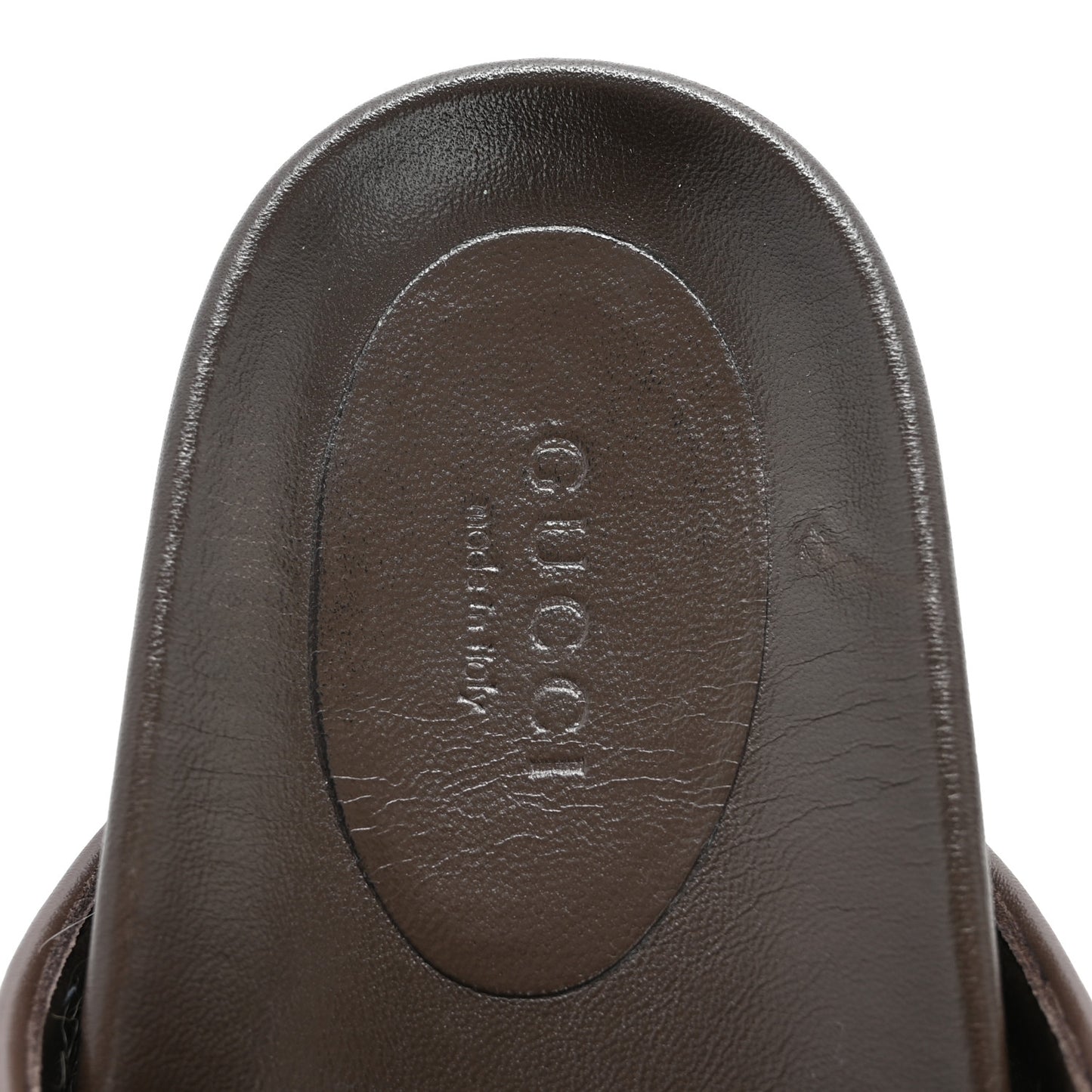 GG Supreme Monogram Miro Soft Calfskin Womens Horsebit Slippers 36 Beige Ebony New Acero