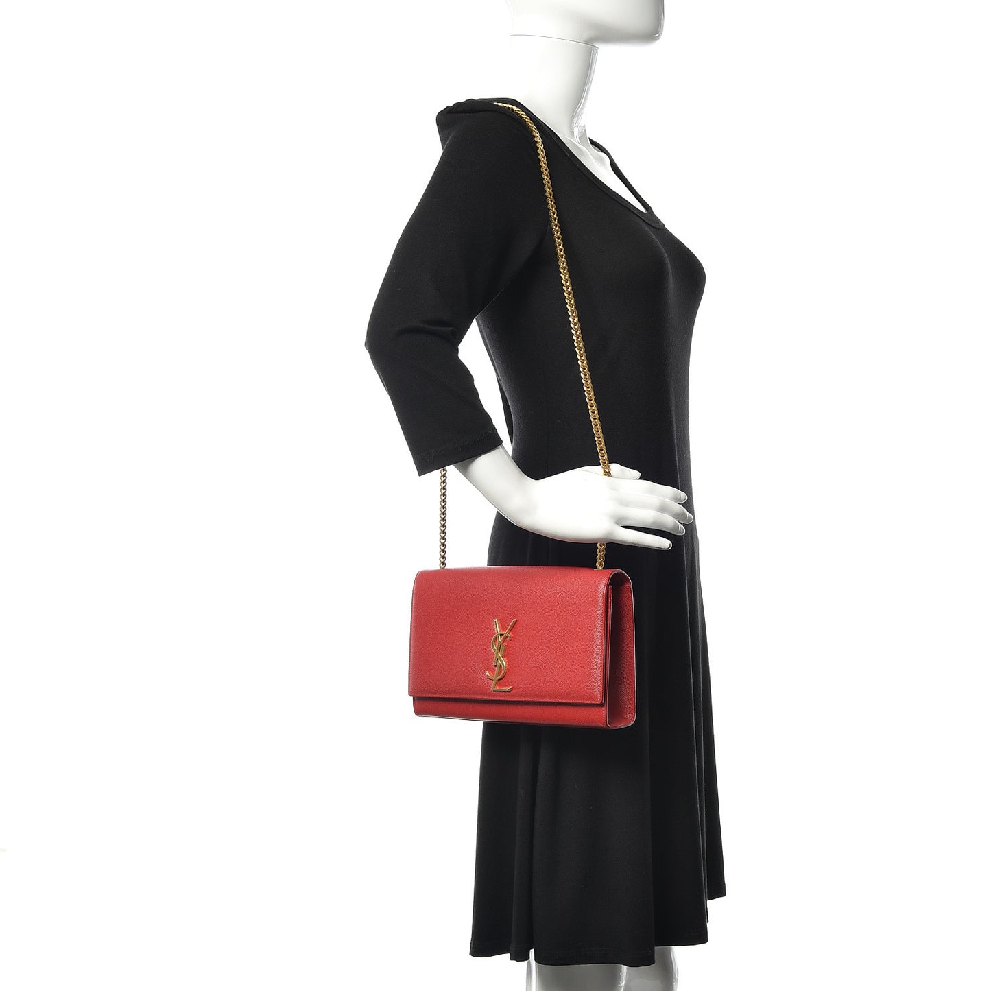 Grain De Poudre Medium Monogram Kate Satchel Red
