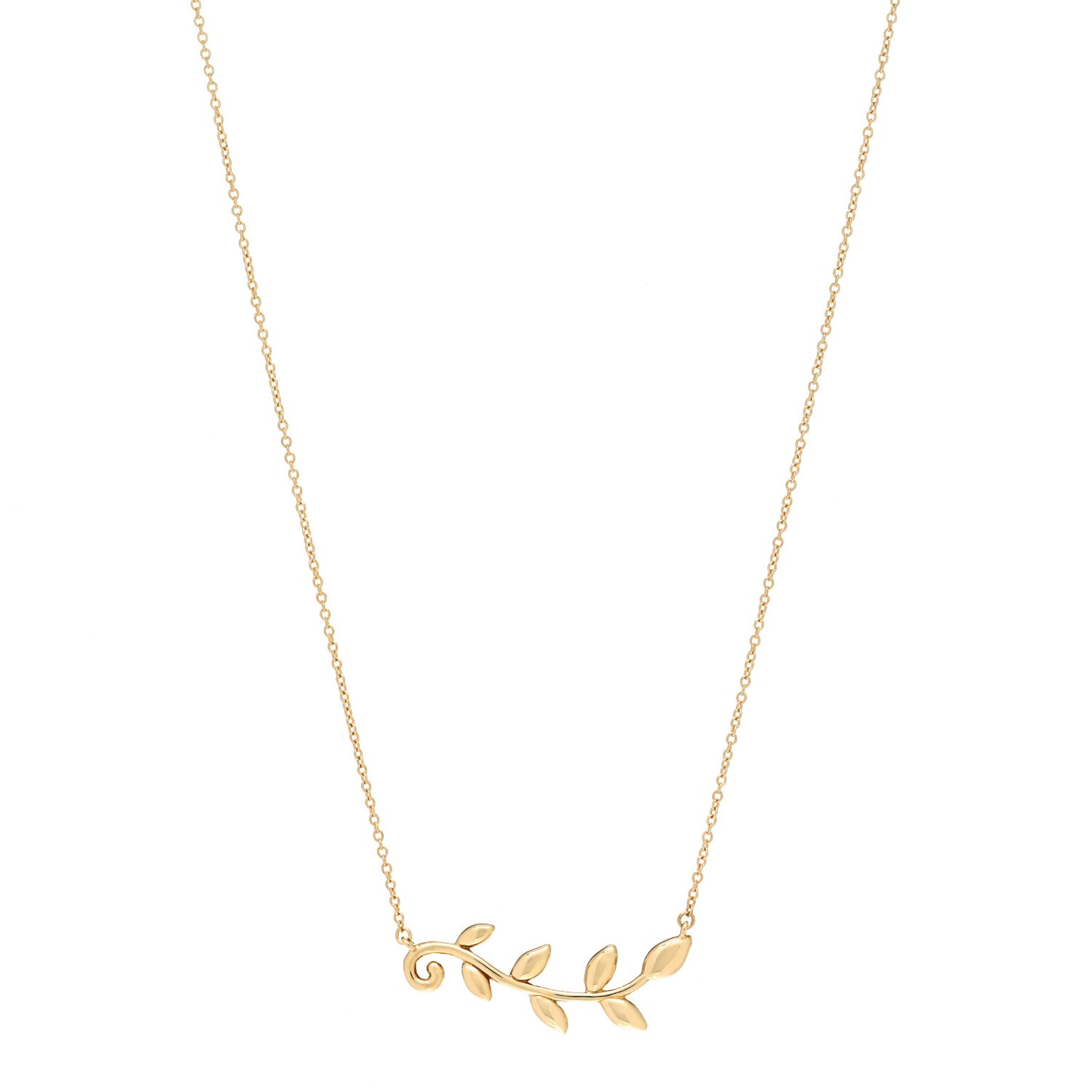 18K Yellow Gold Paloma Picasso Olive Leaf Vine Pendant Necklace