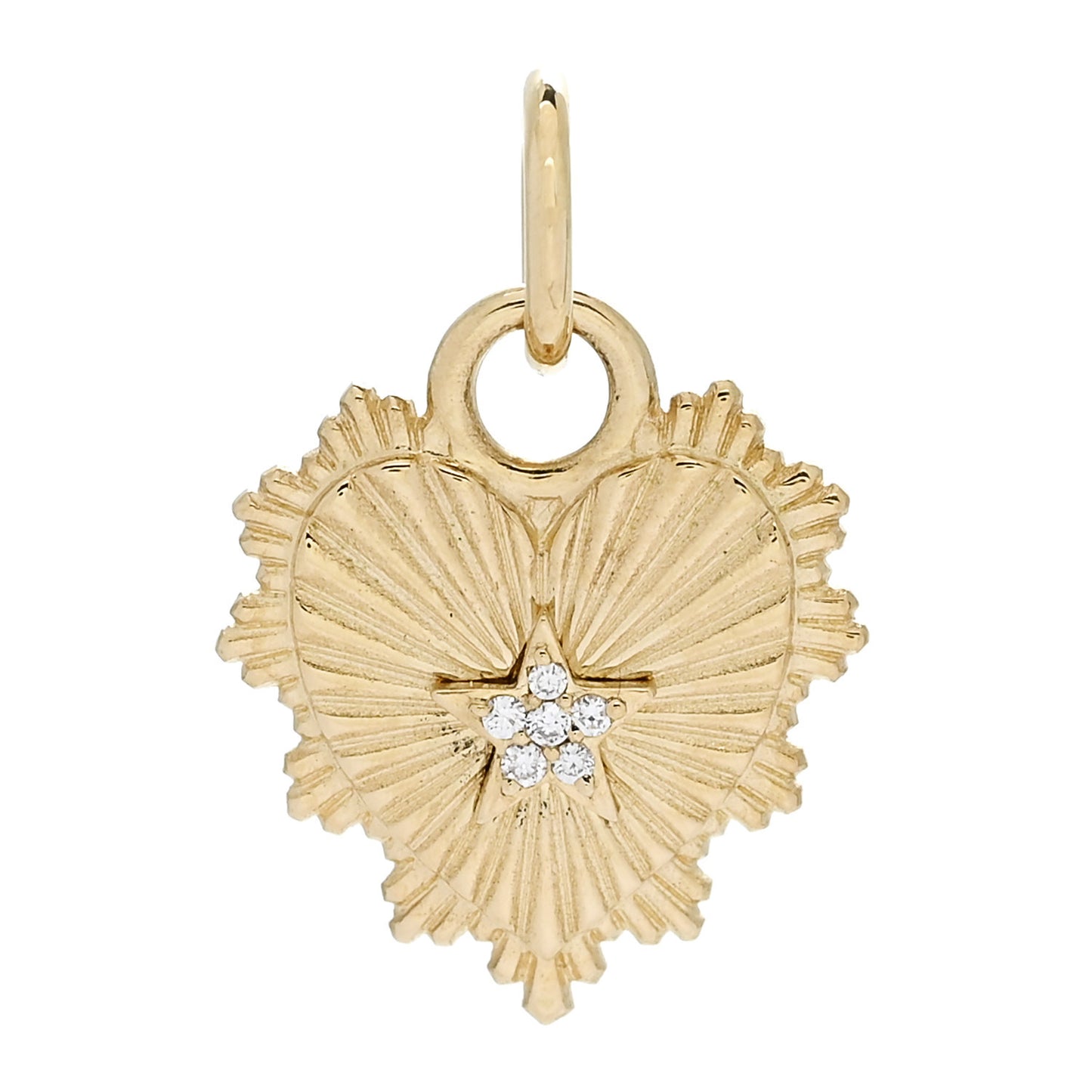 18K Yellow Gold Diamond Miniature Heart Pendant