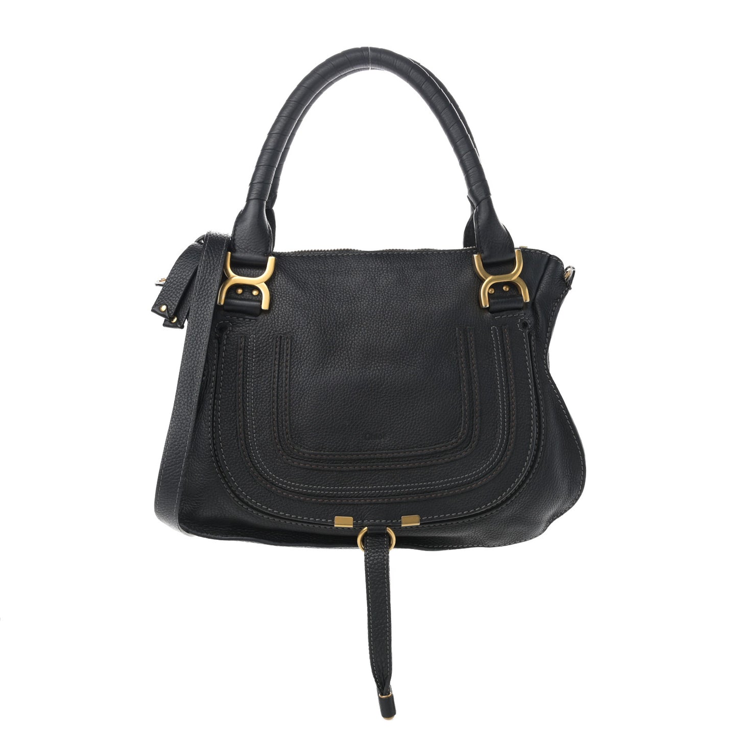Calfskin Medium Marcie Satchel Black