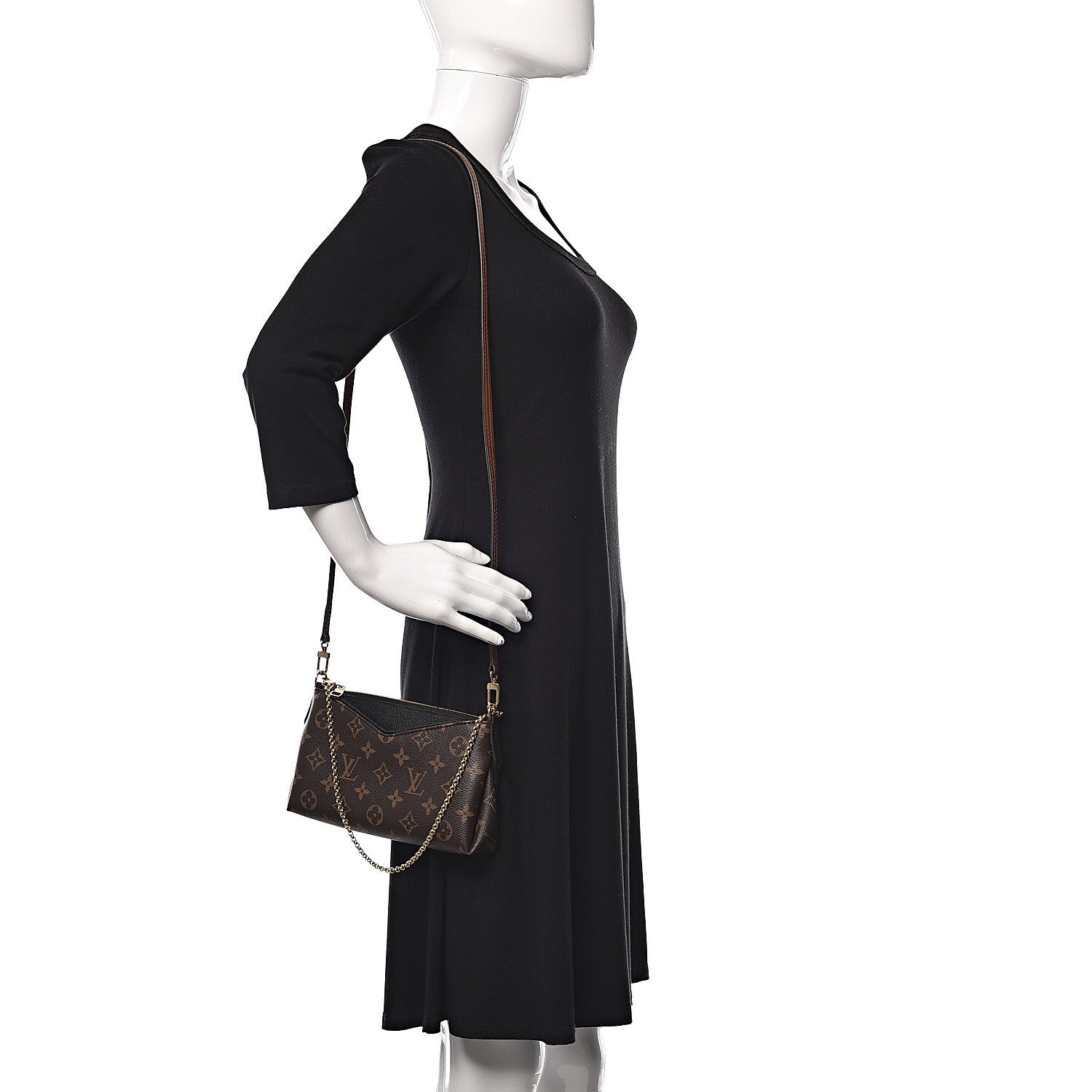 Louis Vuitton Monogram Pallas Clutch Black 2 of 9