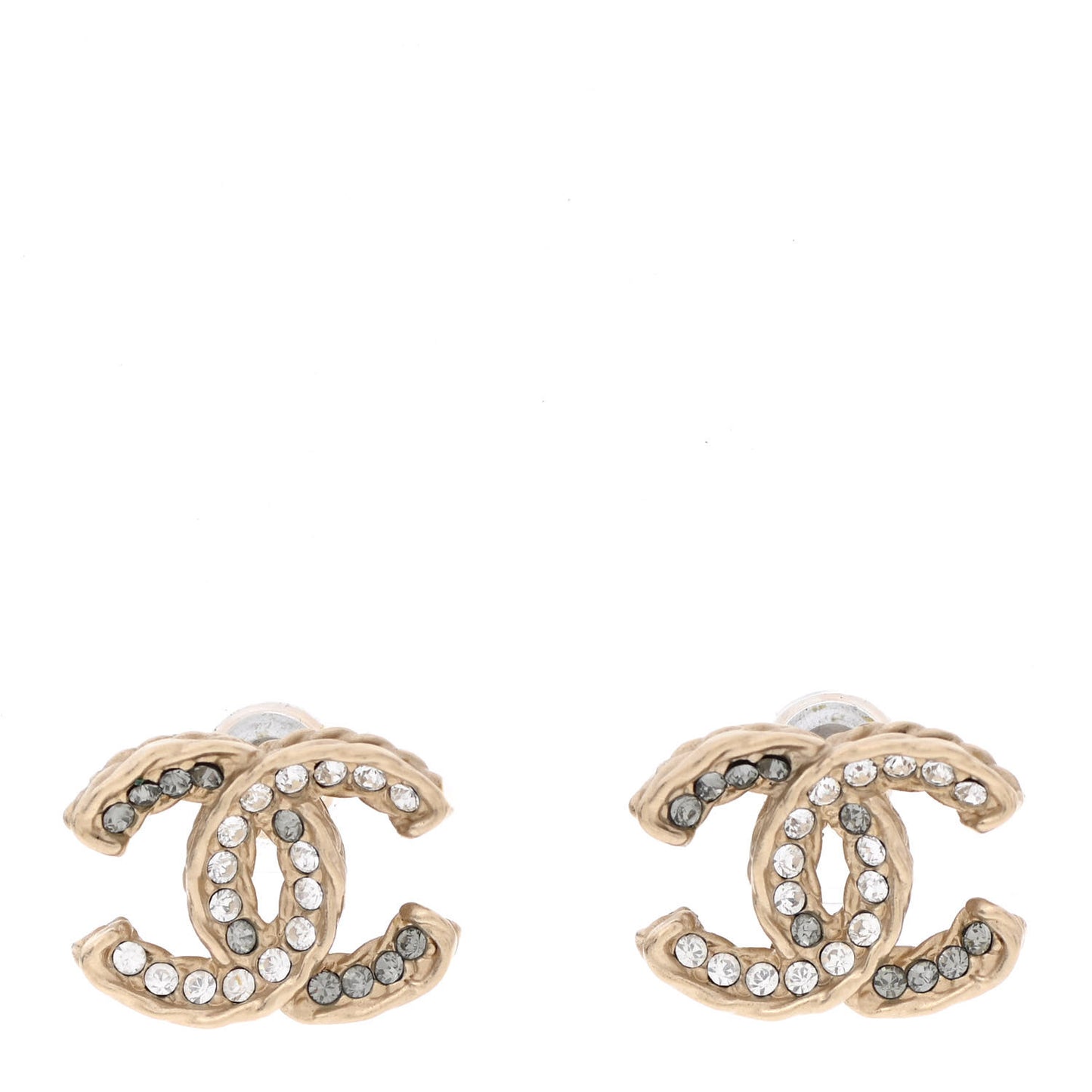 Crystal CC Rope Earrings Gold