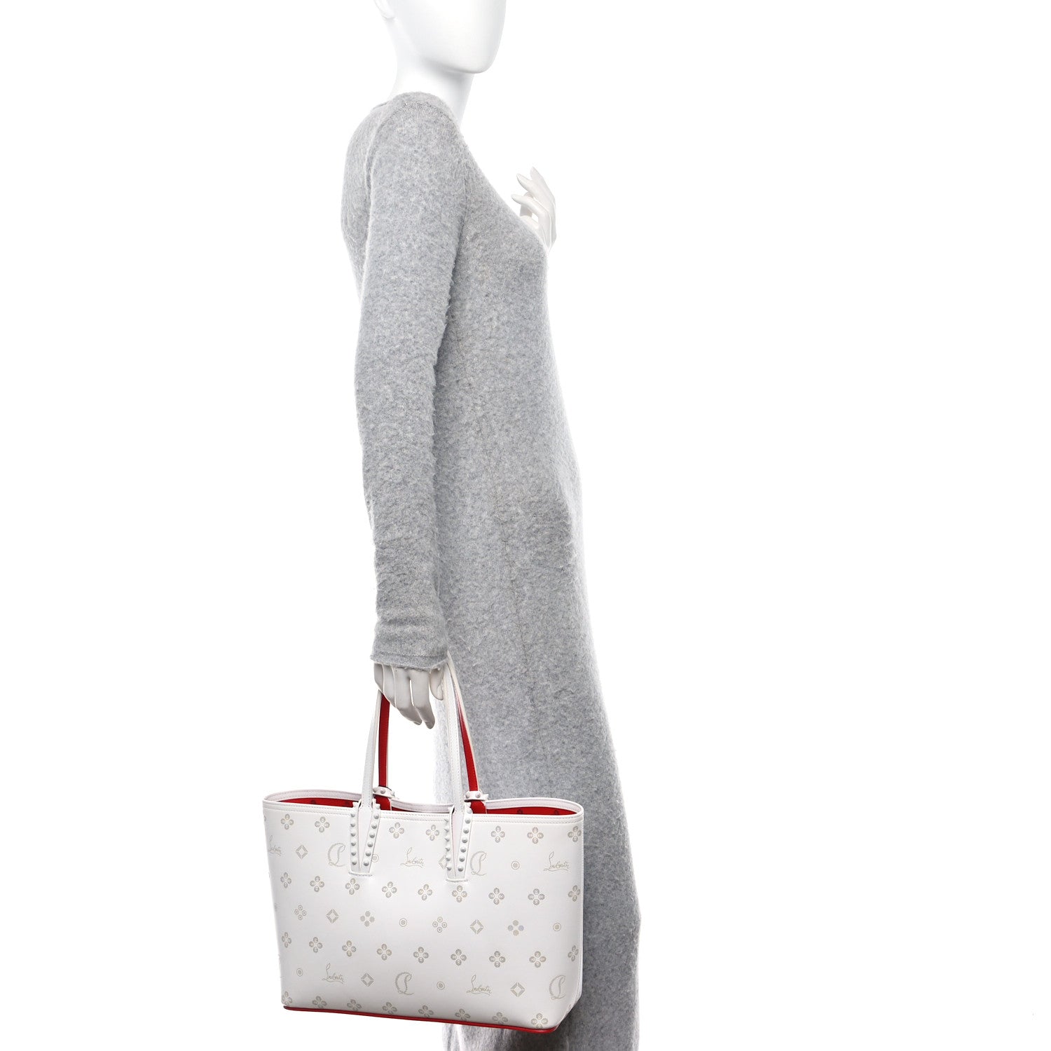 Christian Louboutin Calfskin Loubinthesky Mini East West Cabata Tote White 2 of 12