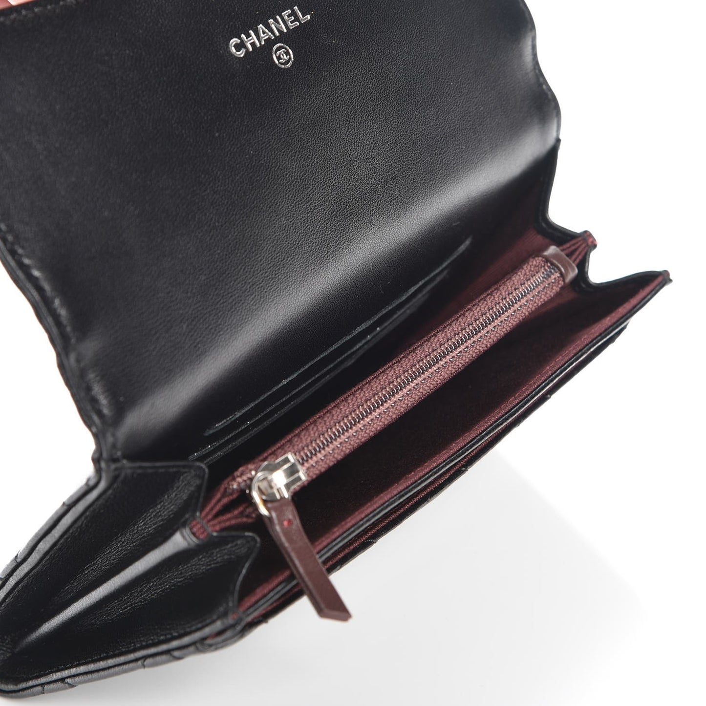 Lambskin Quilted Small Flap Wallet Black