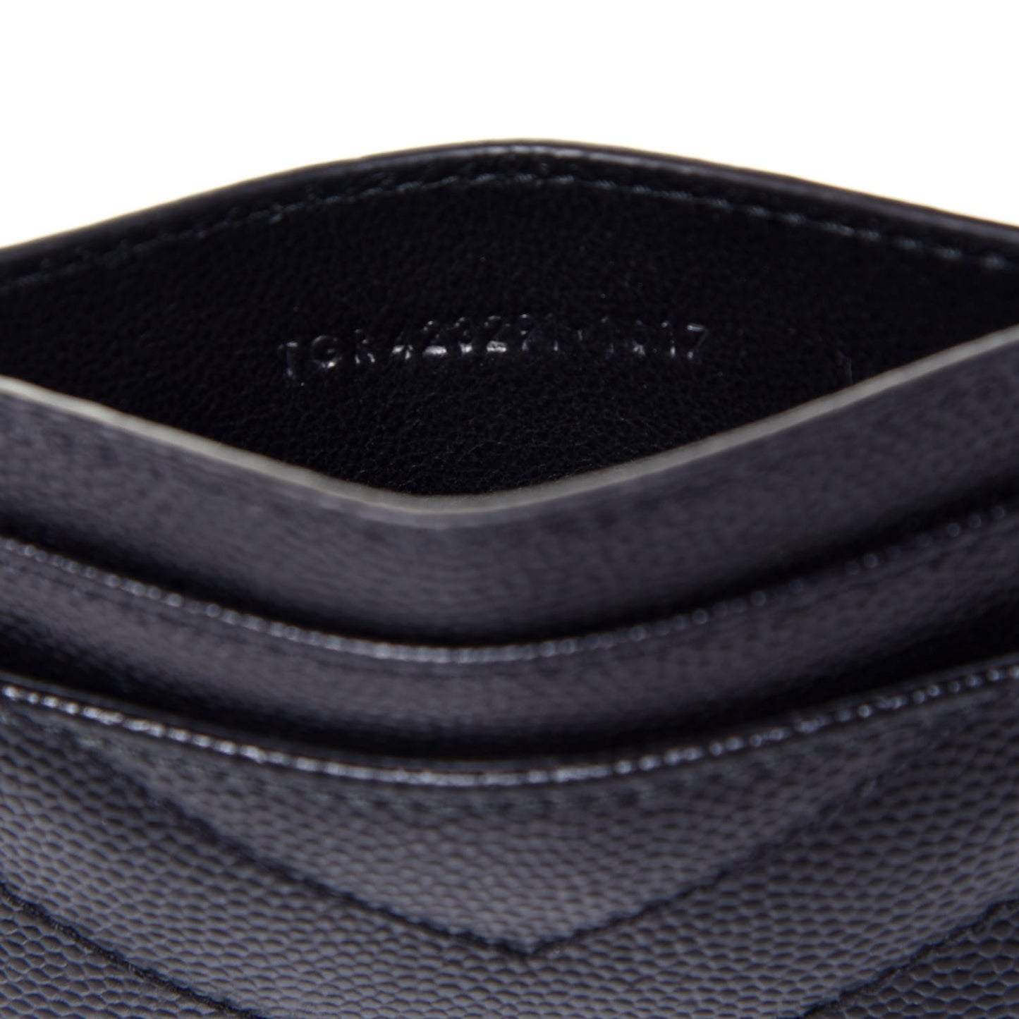 Grain De Poudre Matelasse Chevron Monogram Credit Card Case Black