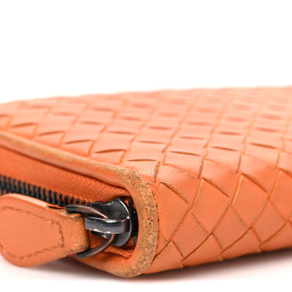 Bottega Veneta Nappa Intrecciato Zip Around Wallet Orange 9 of 9