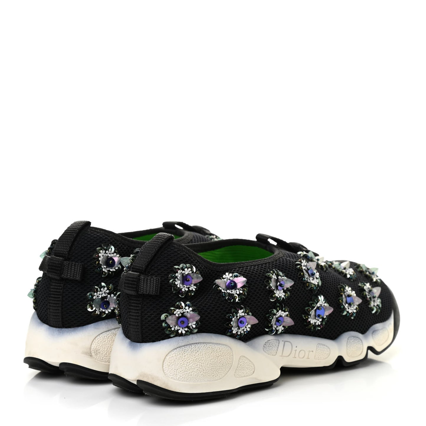 Technical Canvas Embellished Dior Fusion Sneakers 38.5 Black
