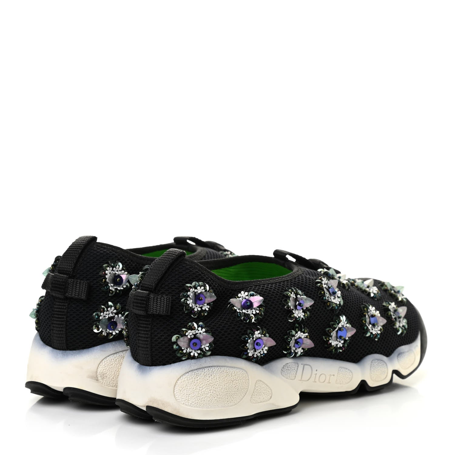 Christian Dior Technical Canvas Embellished Dior Fusion Sneakers 38.5 Black 4 of 10