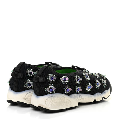 Christian Dior Technical Canvas Embellished Dior Fusion Sneakers 38.5 Black 4 of 10