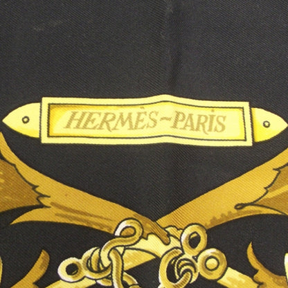 Hermes Silk Scarf Le Mors Black Gold 7 of 8