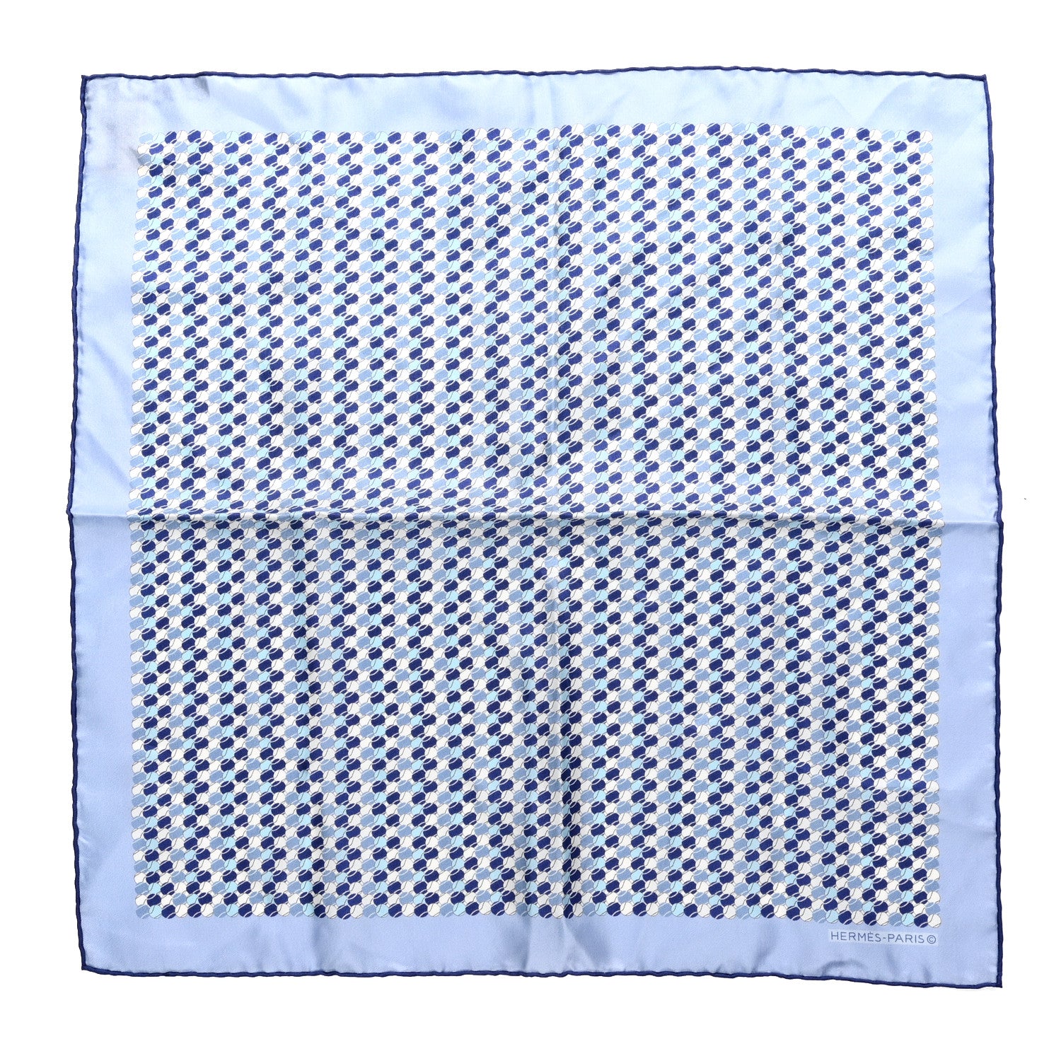 Hermes Silk Tenue De Balle Pocket Square Ciel Bleu Bleu Nuit 1 of 3