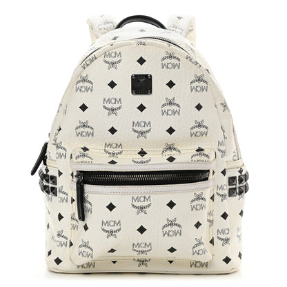 MCM Visetos Small Side Stud Stark Backpack White 1 of 14