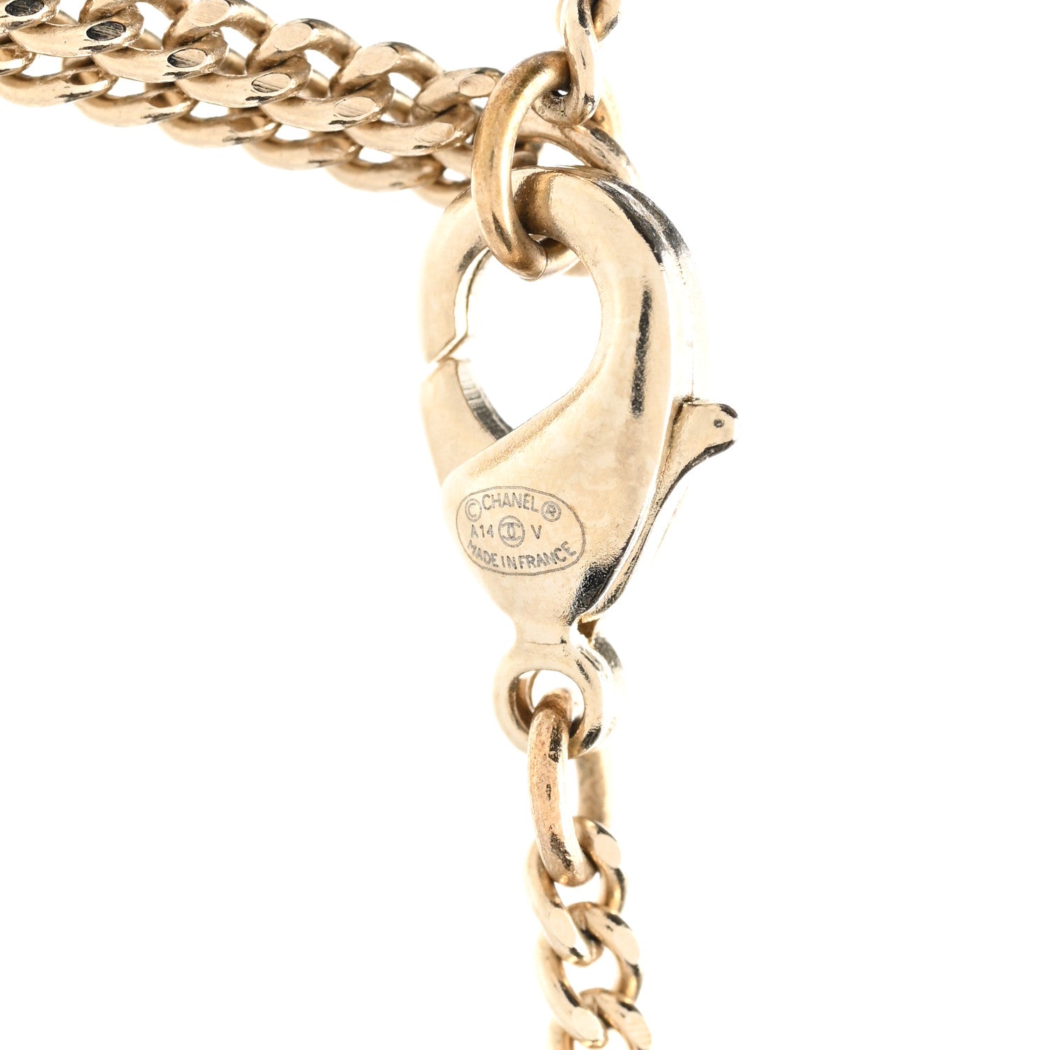 Chanel Crystal Pearl Camellia Necklace Gold 4 of 4