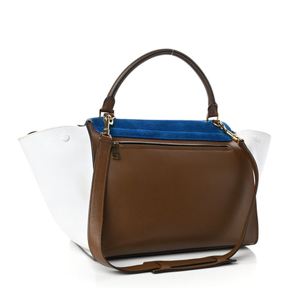 Celine Smooth Calfskin Suede Medium Tri-Color Trapeze Bright Blue 2 of 4