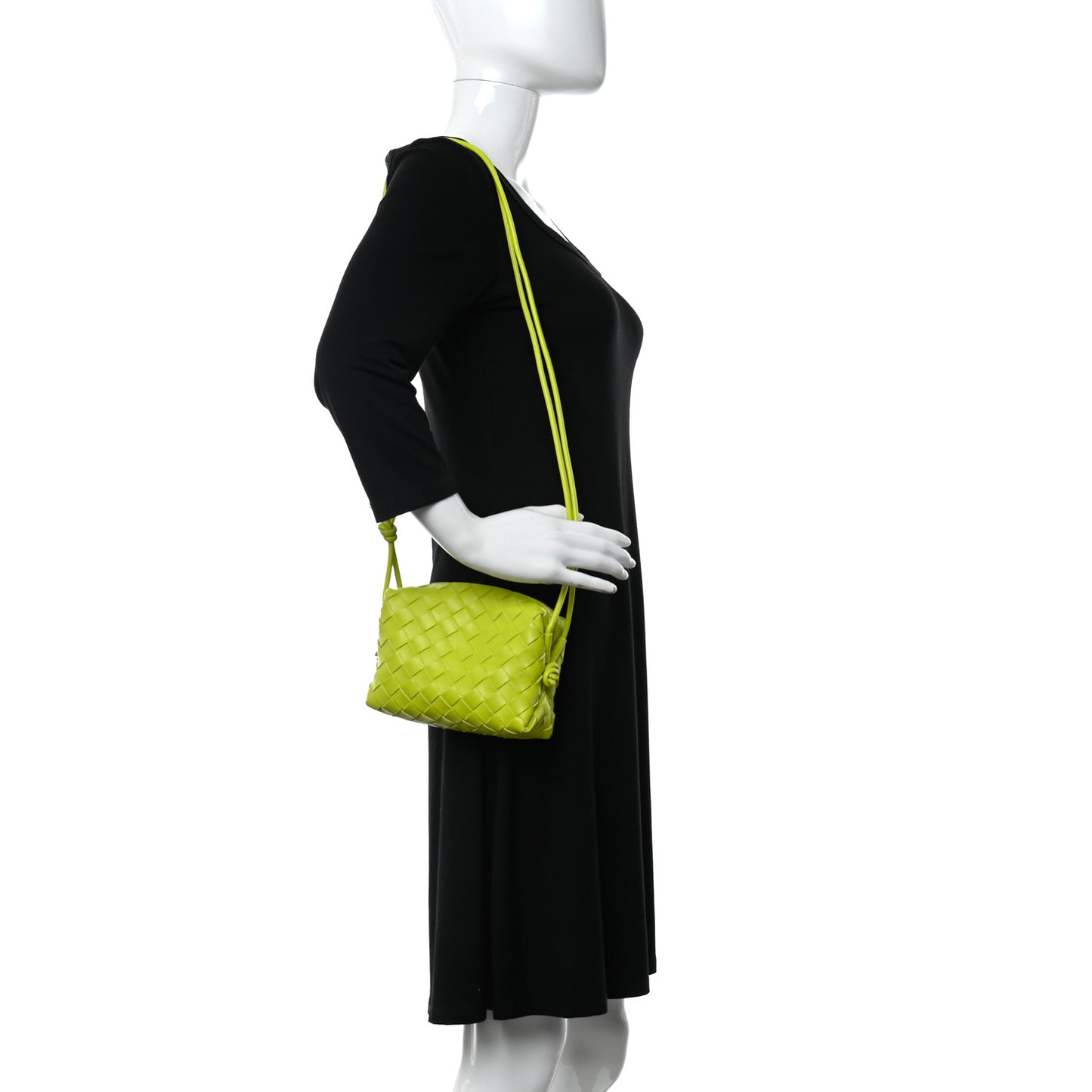 Nappa Intrecciato Mini Loop Camera Bag Acid Kiwi