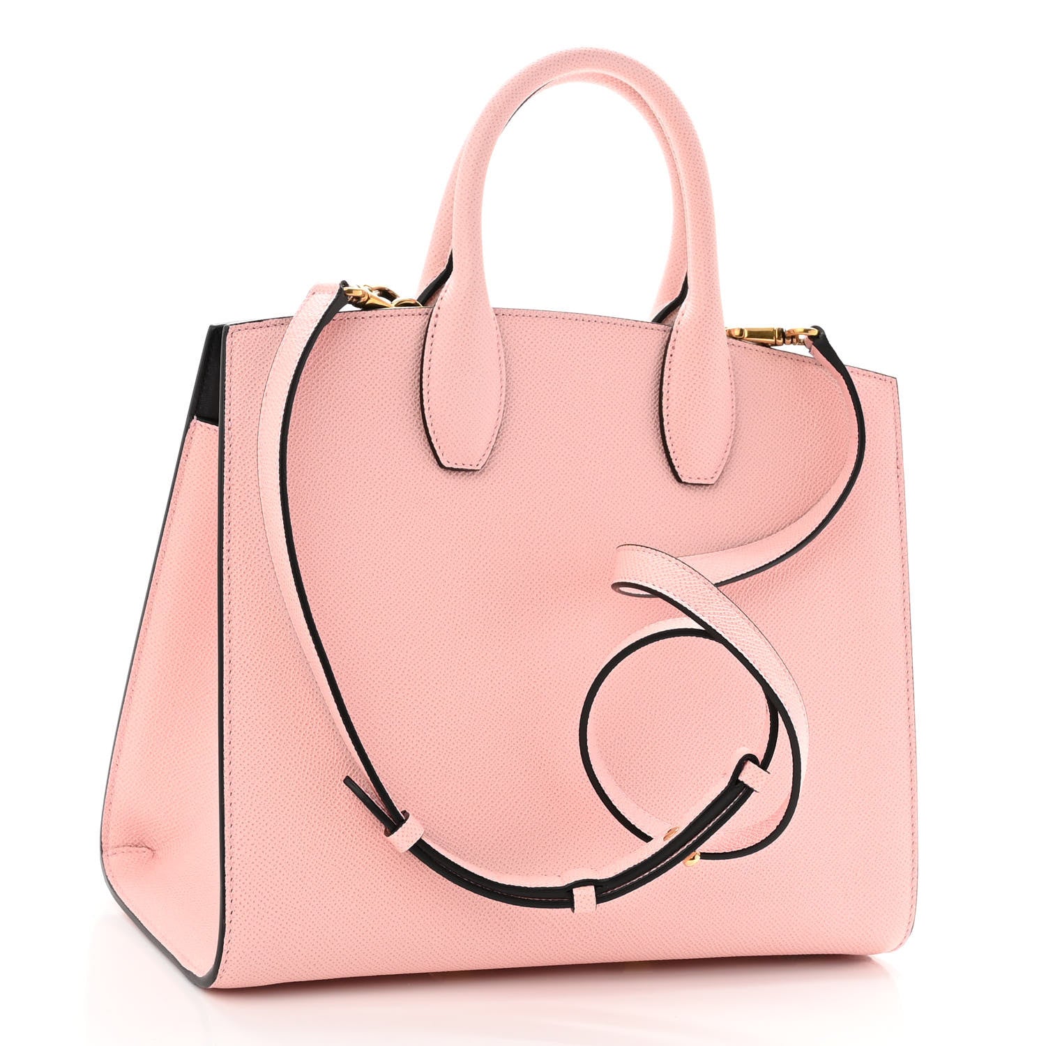 Salvatore Ferragamo Hammered Calfskin Medium The Studio Box Bag Pink 3 of 9