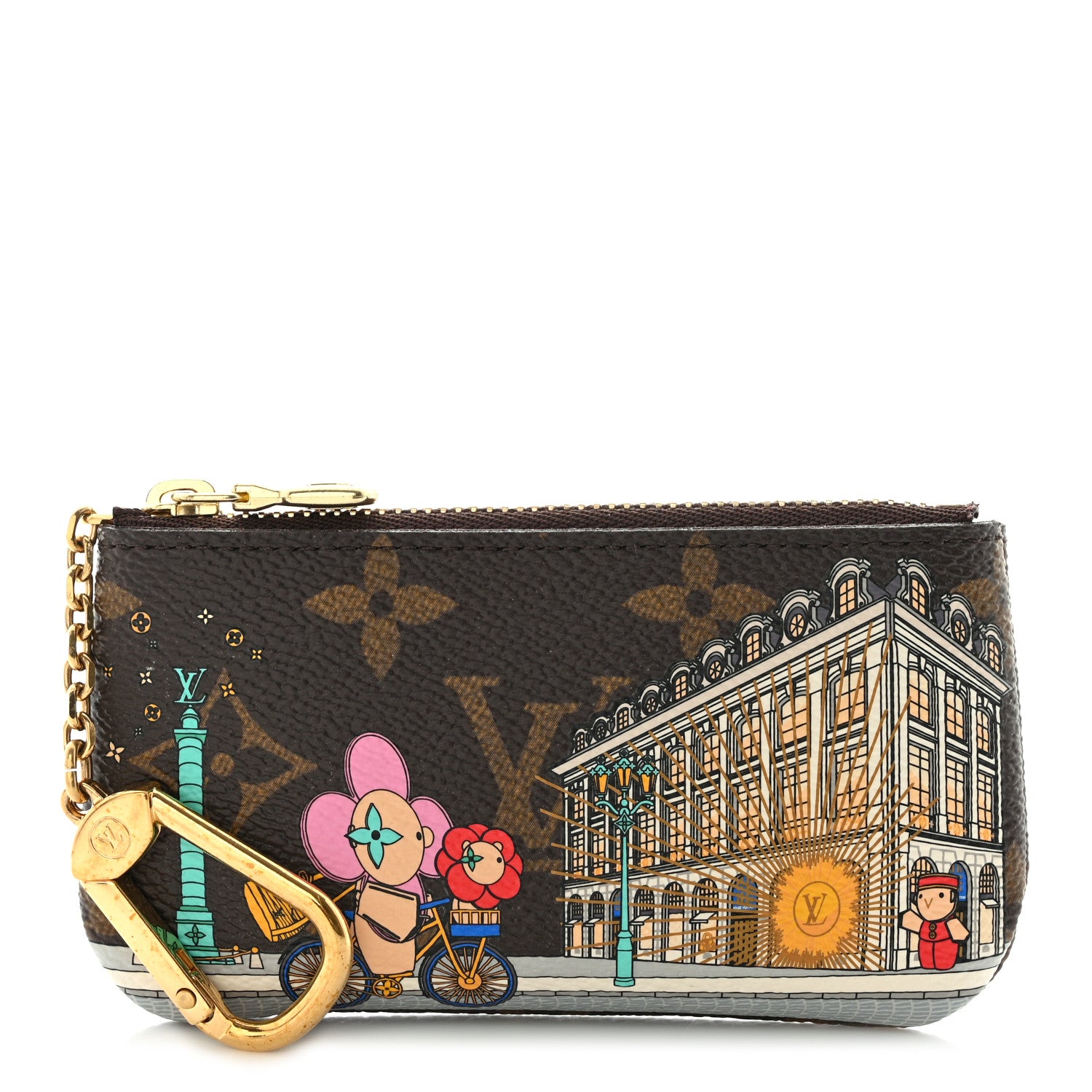 Louis Vuitton Monogram 2022 Christmas Animation Paris Key Pouch Pink 1 of 8
