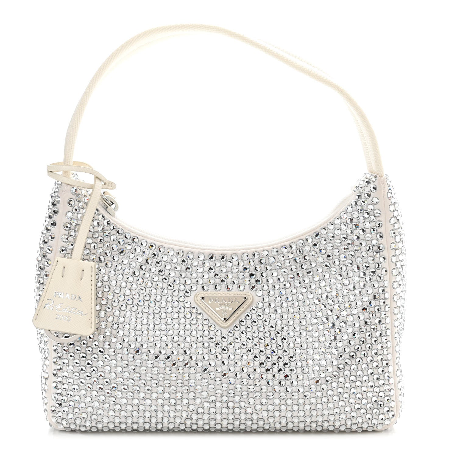 Prada Satin Crystal Mini Re-Edition 2000 Bag White 1 of 11