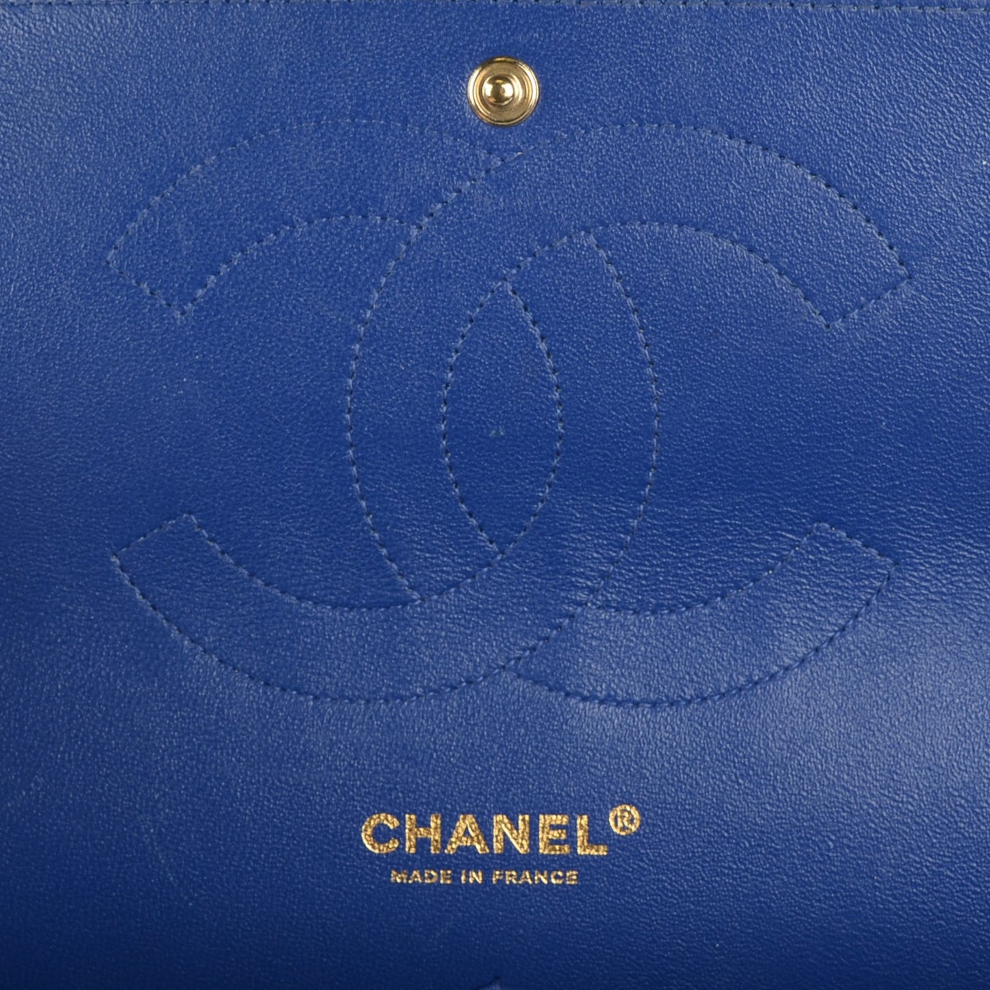 Lambskin Quilted Jumbo Double Flap Dark Blue
