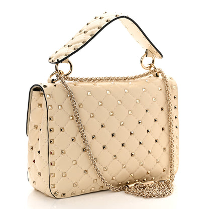 Valentino Garavani Nappa Medium Rockstud Spike Shoulder Bag Light Ivory 3 of 10
