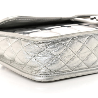 Chanel Vinyl Large Ice Cube Flap Silver 8 of 12