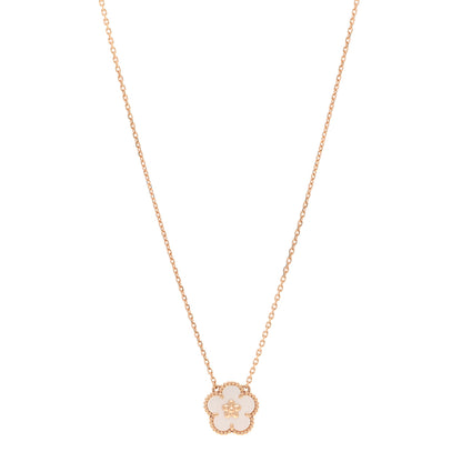 Van Cleef & Arpels 18K Rose Gold Mother Of Pearl Lucky Spring Plum Blossom Necklace 1 of 6