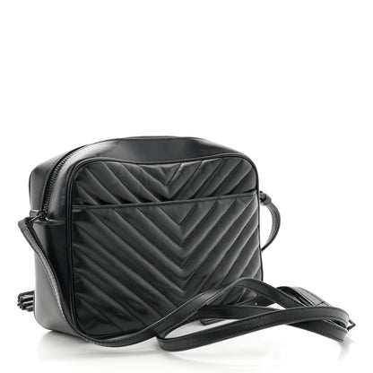 Saint Laurent Calfskin Matelasse Monogram Monochrome Lou Camera Bag Black 2 of 9