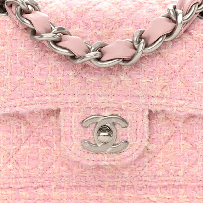 Chanel Tweed Quilted Double You Mini Flap Pink 9 of 14