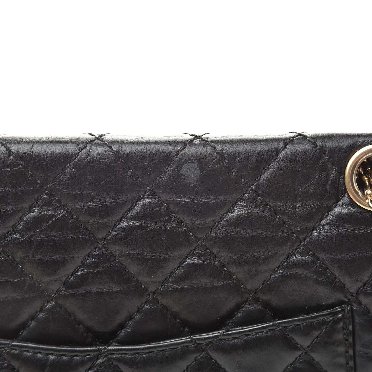 Aged Calfskin Quilted 2.55 Reissue 225 Flap Black