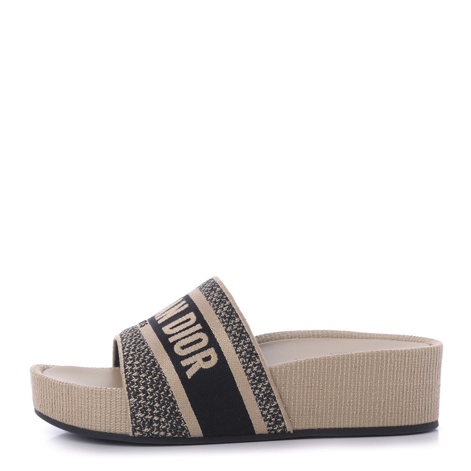 Christian Dior Oblique D-Way Platform Sandal 38 Black Creme 2 of 10