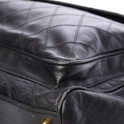 Chanel Calfskin Diamond Stitched Duffle Bag Black 11 of 23
