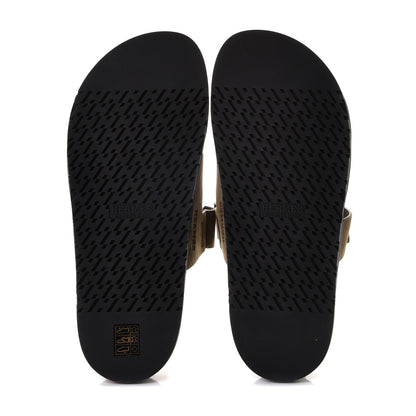 Hermes Suede Goatskin Mens Chypre Sandals 42.5 Vert Army 7 of 12