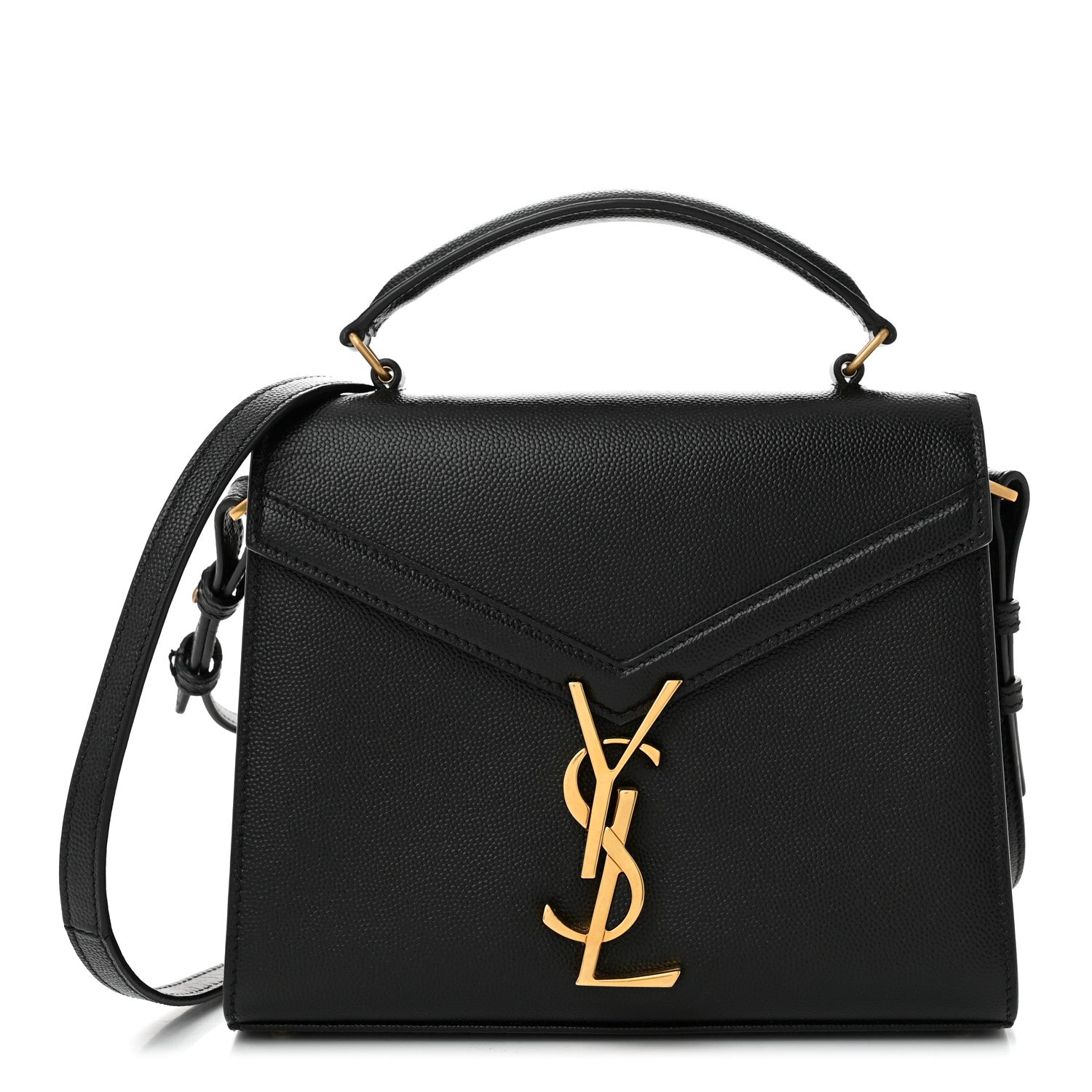 Saint Laurent Grain de Poudre Mini Classic Monogram Cassandra Top Handle Black 1 of 10