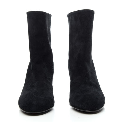 Chanel Suede Calfskin CC Short Boots 36 Navy 2 of 8