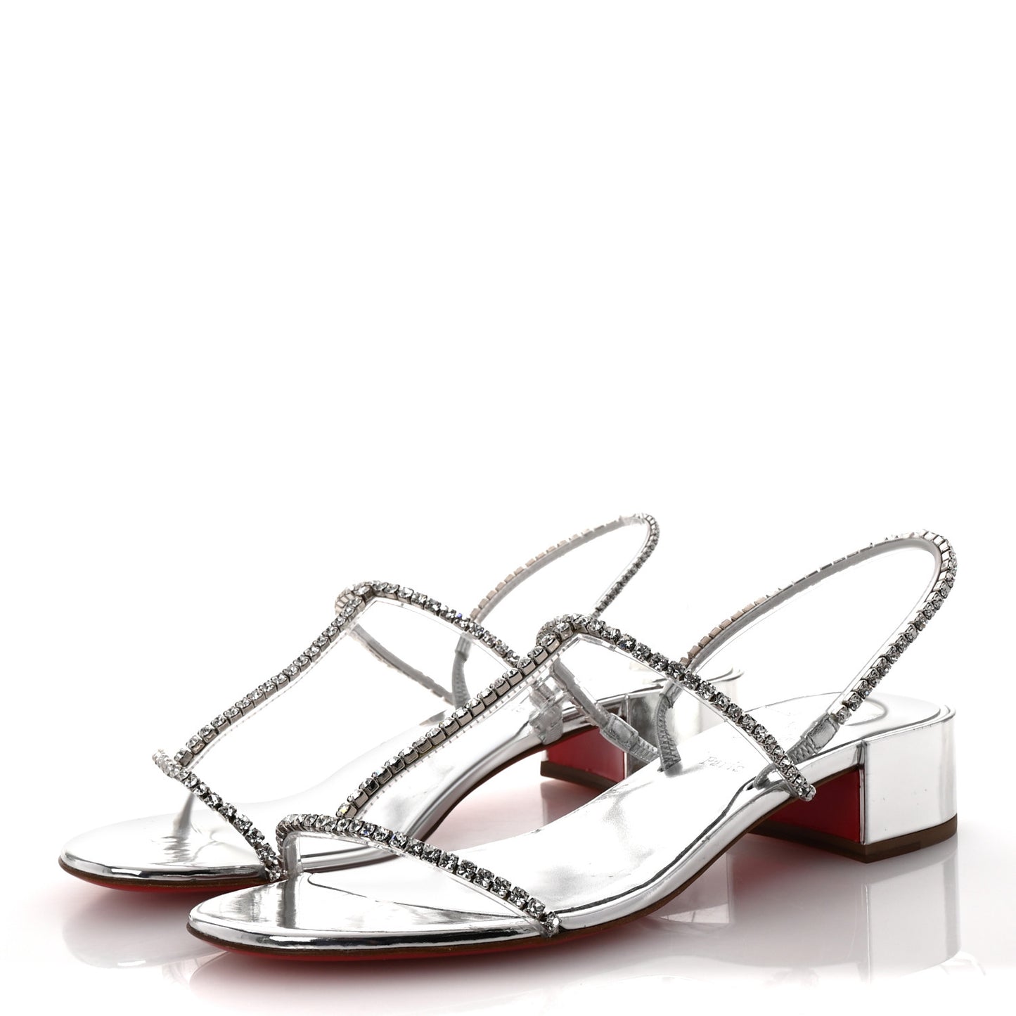 Specchio PVC Crystal Simple Queenie Sandals 39 Silver