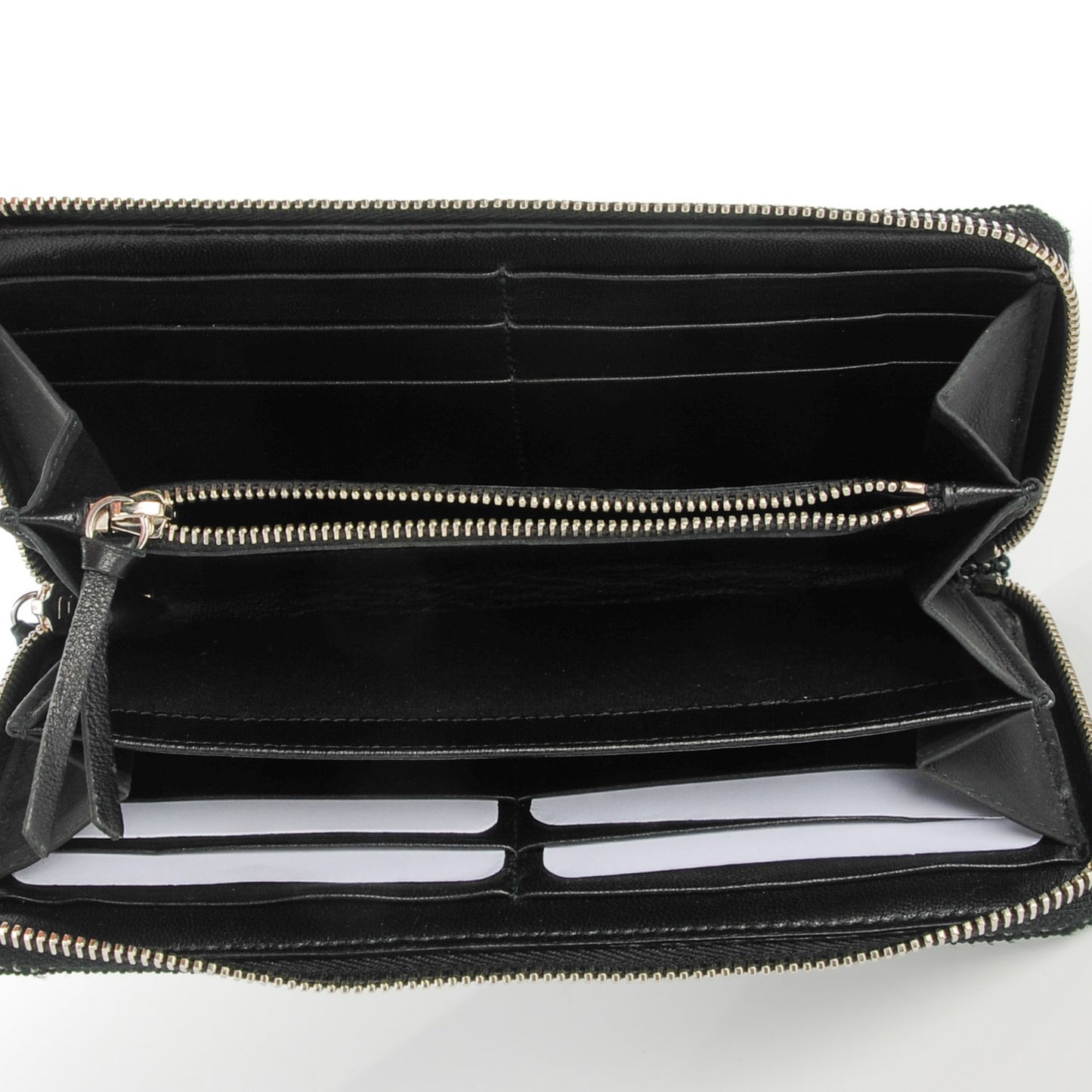 Canvas Agneau Classic Hardware Continental Zip Around Wallet Black