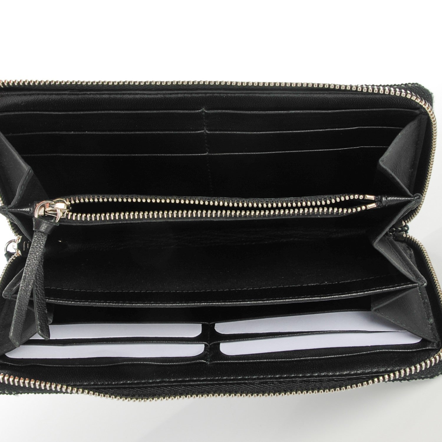 Balenciaga Canvas Agneau Classic Hardware Continental Zip Around Wallet Black 5 of 6