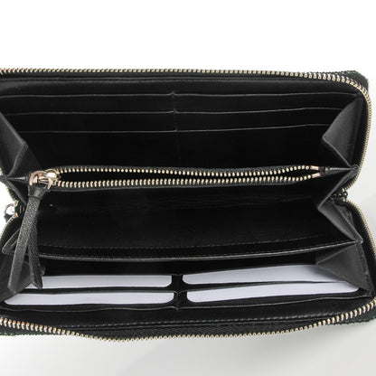 Balenciaga Canvas Agneau Classic Hardware Continental Zip Around Wallet Black 5 of 6